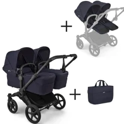 Bugaboo Tweeling Kinderwagen Donkey 6 Compleet Black - Deep Indigo