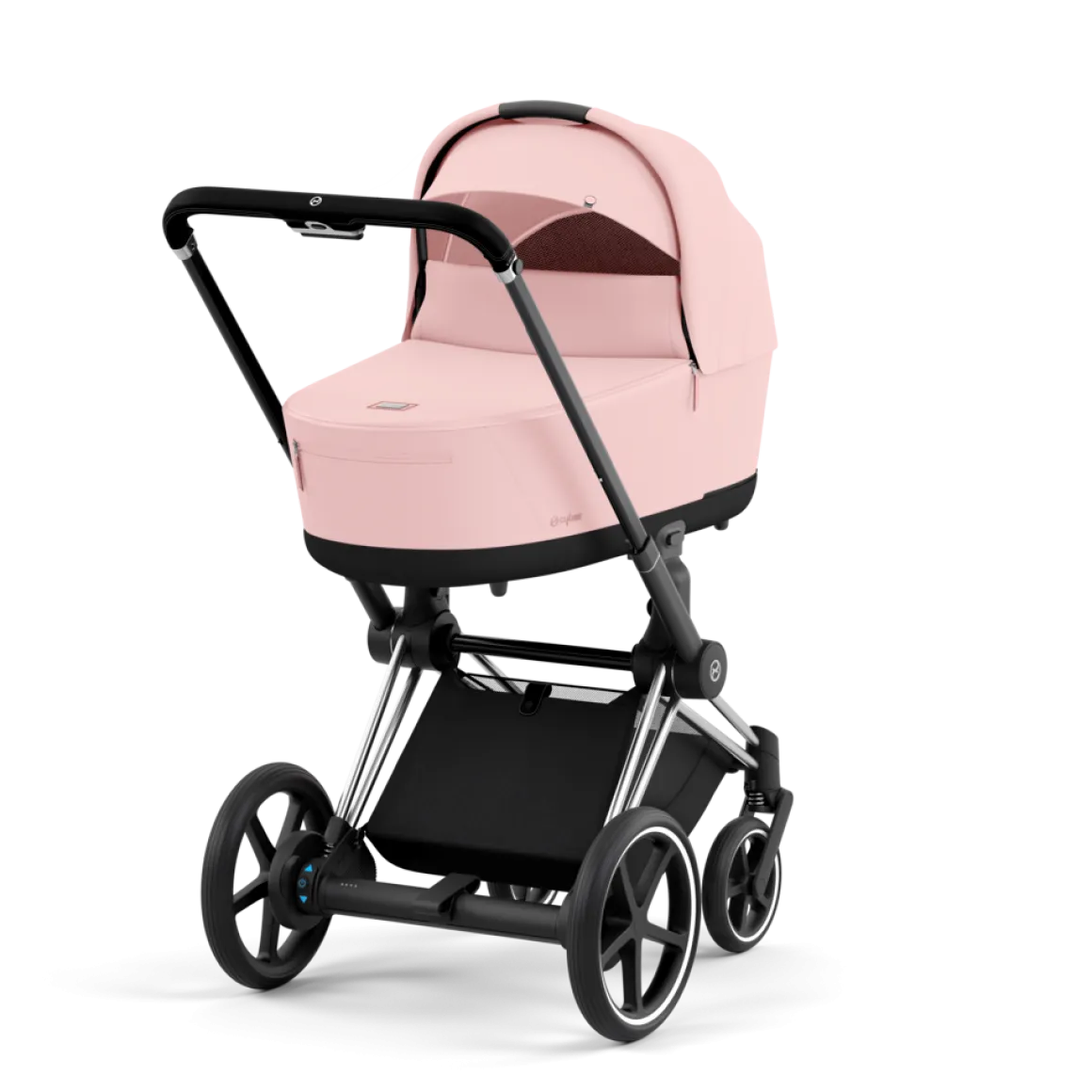 Cybex E-Priam Kinderwagen Compleet Peach Pink - Chrome Black Frame