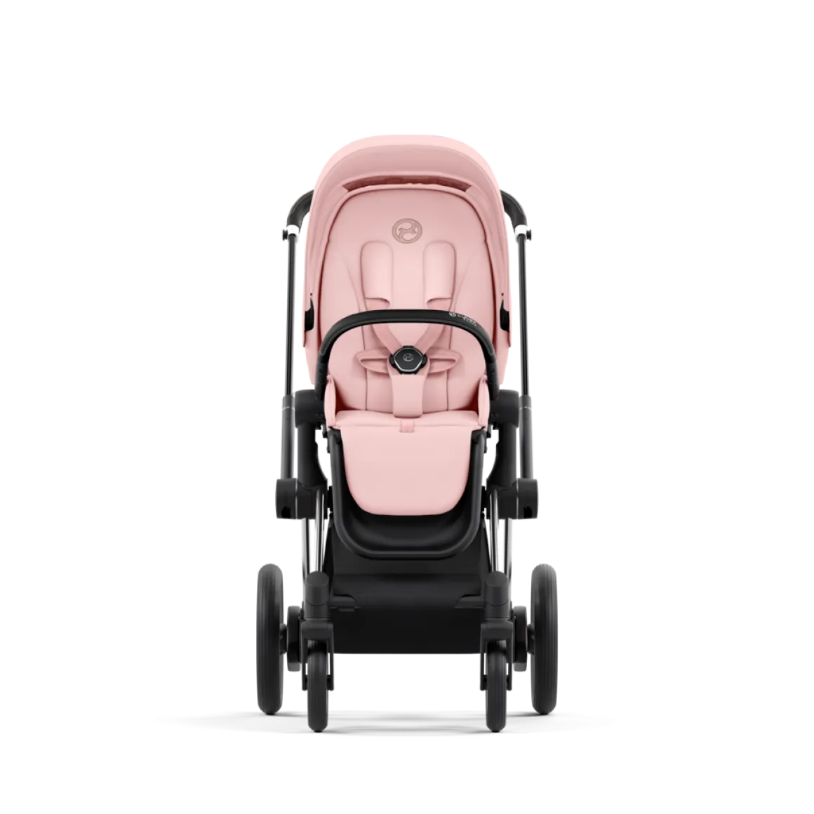 Cybex E-Priam Kinderwagen Compleet Peach Pink - Chrome Black Frame