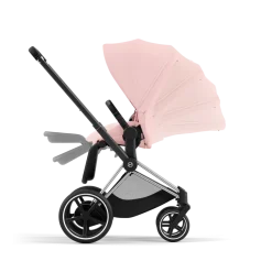 Cybex E-Priam Kinderwagen Compleet Peach Pink - Chrome Black Frame
