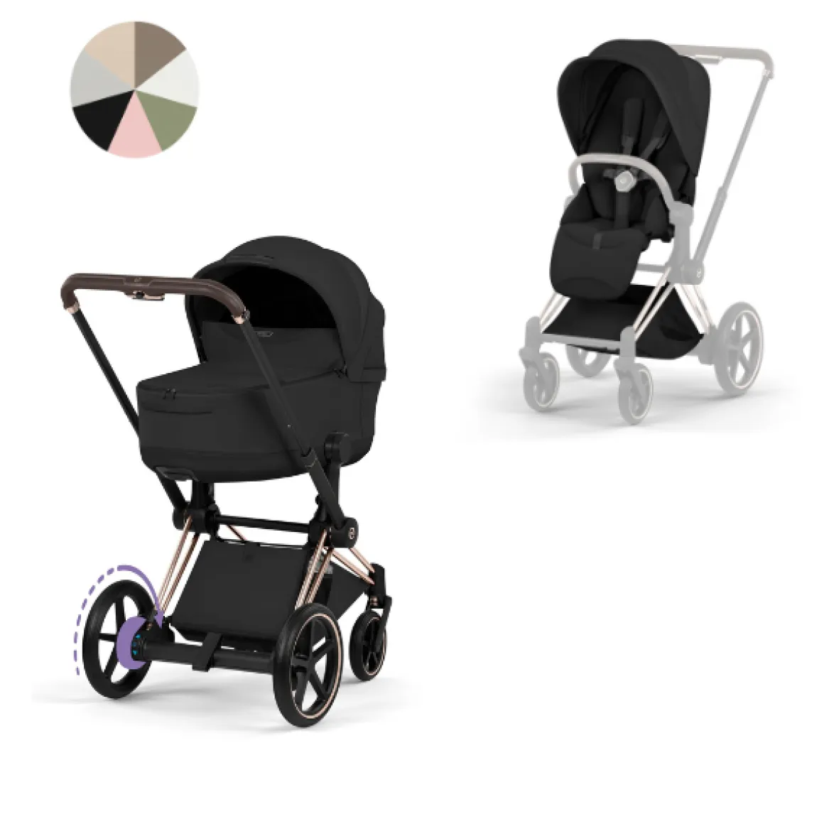 Cybex Kinderwagen e-Priam 5 Compleet Style Rosegold Frame