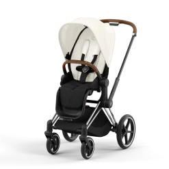 Cybex Priam Kinderwagen Compleet Off White - Chrome Brown Frame