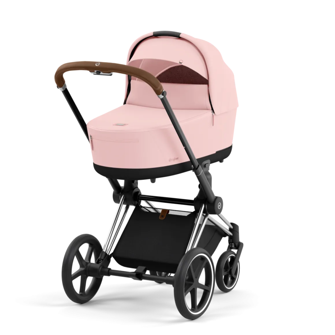 Cybex Priam Kinderwagen Compleet Peach Pink - Chrome Brown Frame