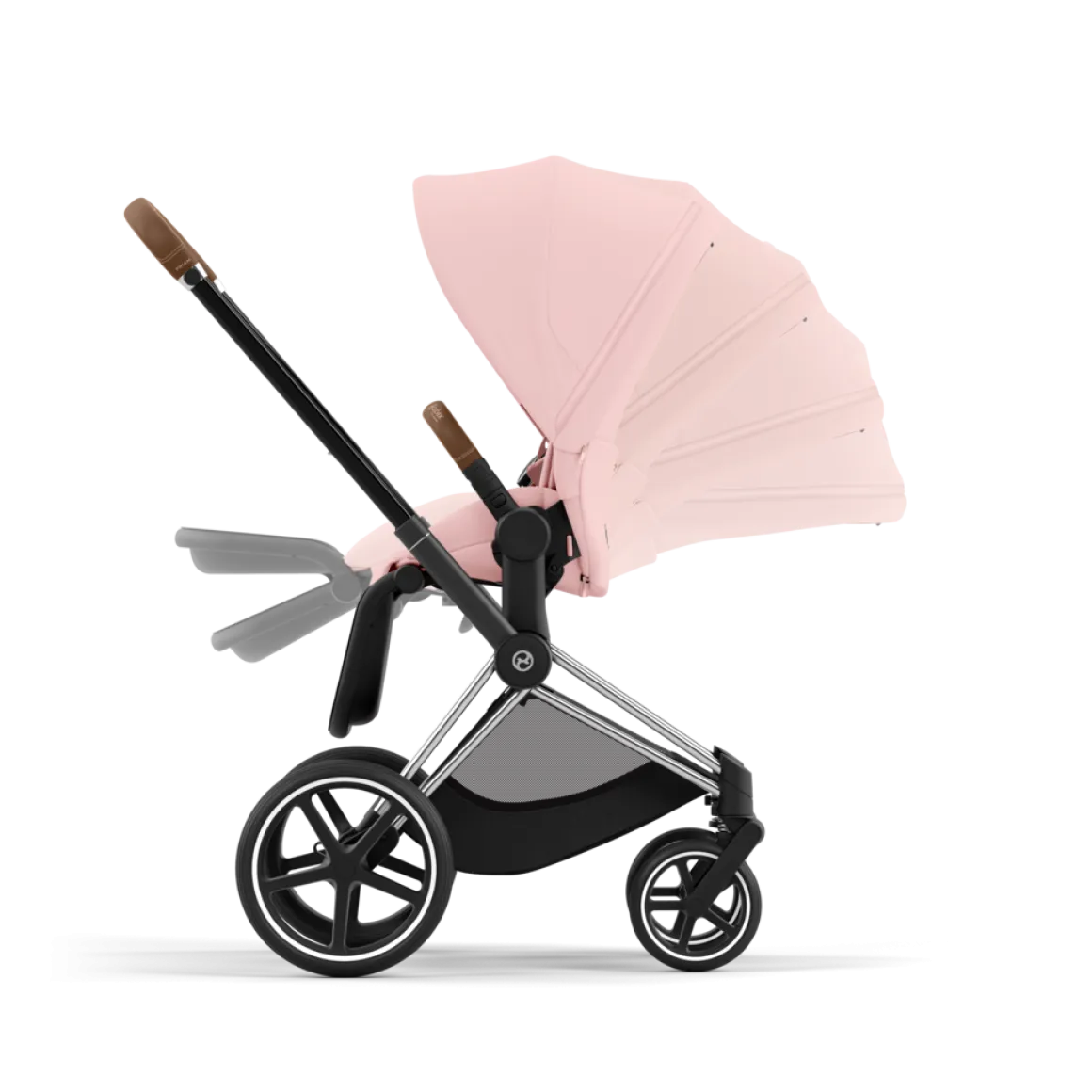 Cybex Priam Kinderwagen Compleet Peach Pink - Chrome Brown Frame