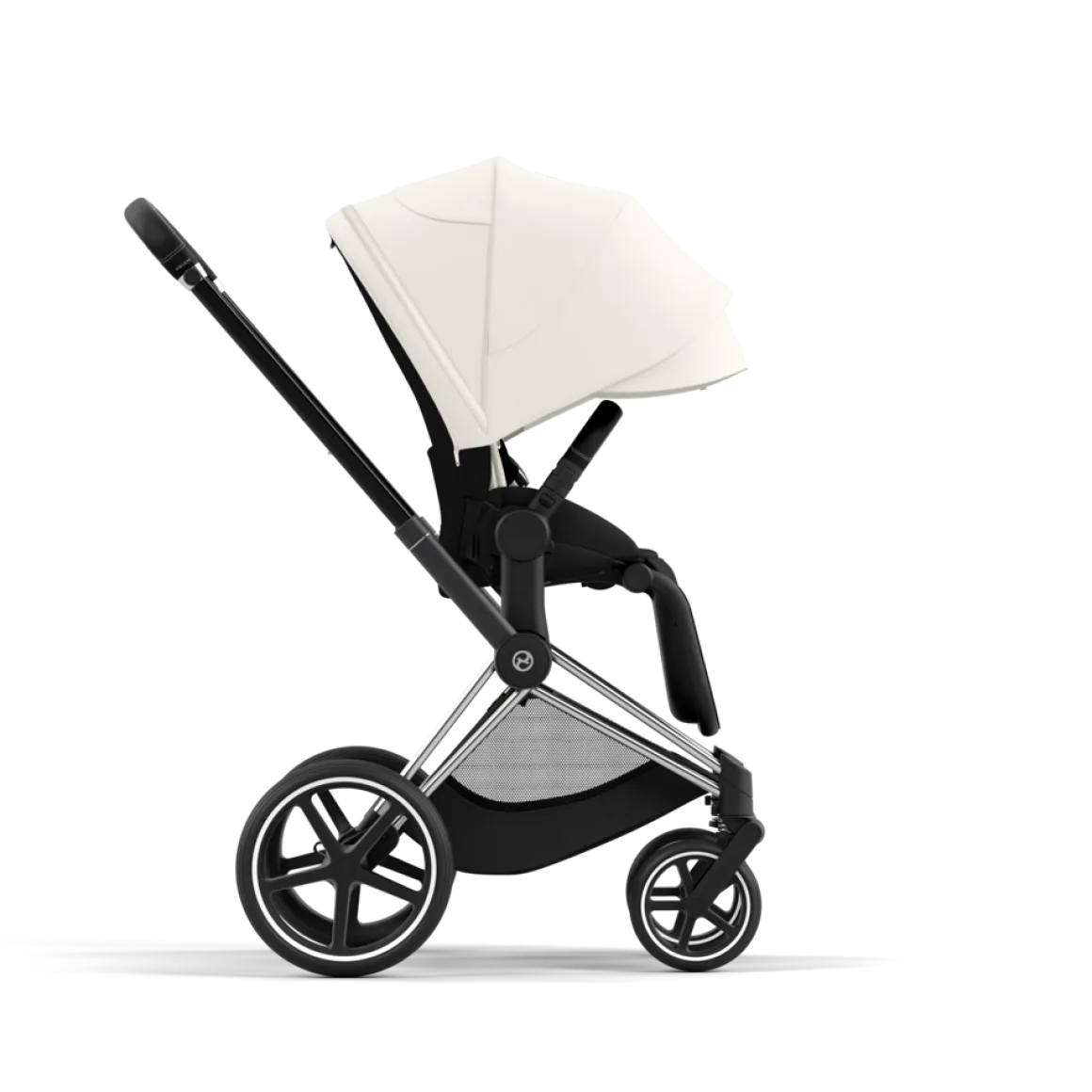 Cybex Priam Kinderwagen Compleet Off White - Chrome Black Frame