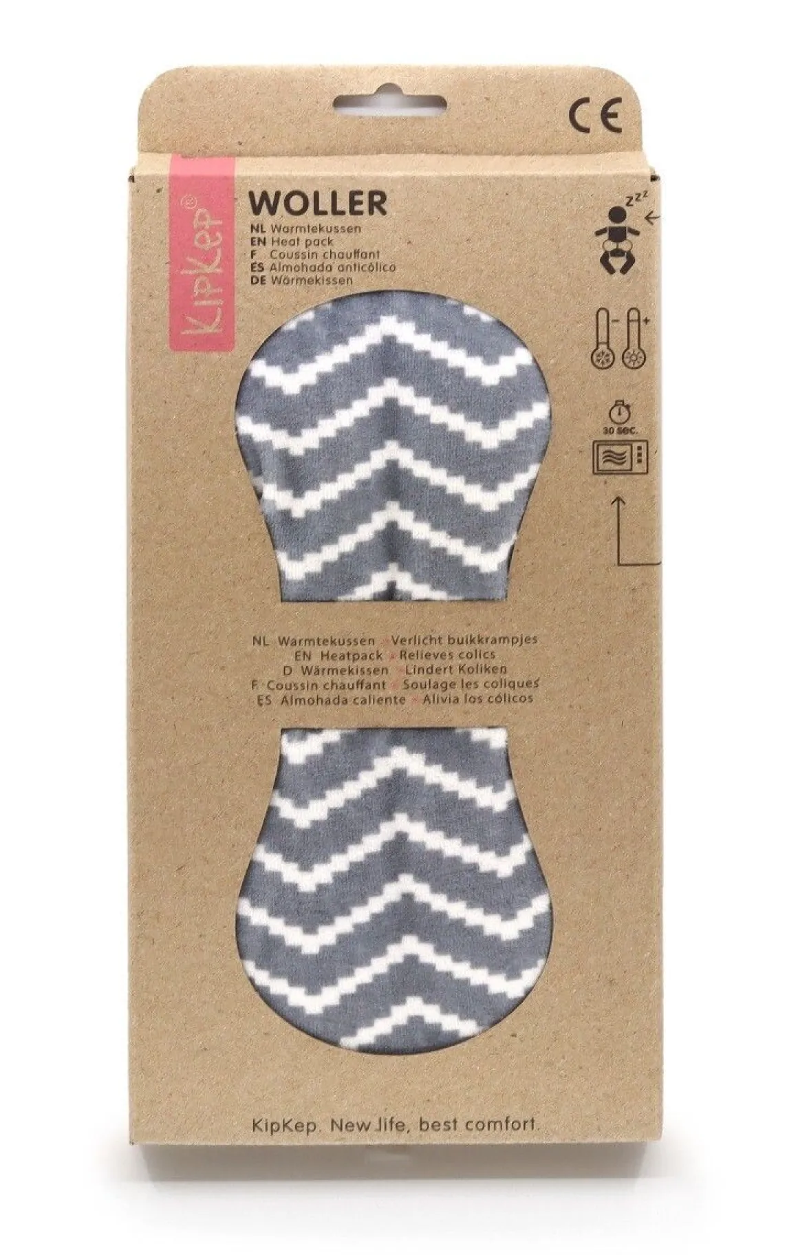 KipKep Woller Warmtekussen Silver Grey