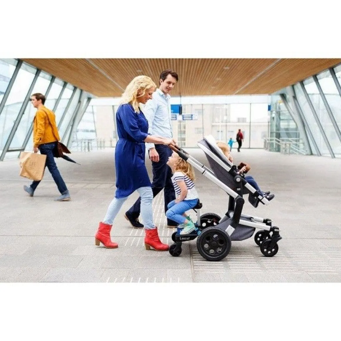 Lascal Buggy Board Maxi+ Zwart met Grijs Zadel