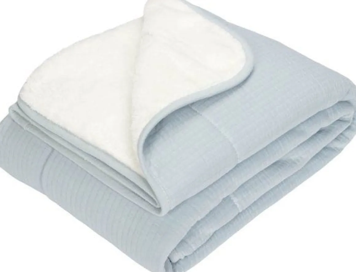 Little Dutch Wiegdeken Pure Teddy Soft Blue