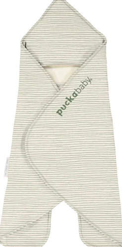 Puckababy Wikkeldeken Gogo Newborn Green Stripes Teddy 0 - 7 mnd