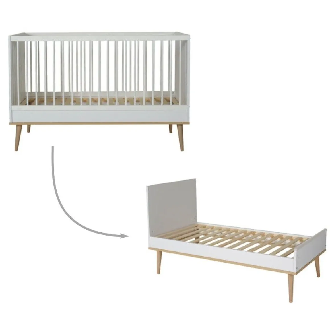 Quax Doorgroeiledikant Flow White & Oak 70 x 140