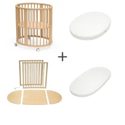Stokke Sleepi Mini Bed Bundel V3 Natural – Van wieg tot ledikant met uitbreidingsset en matrassen