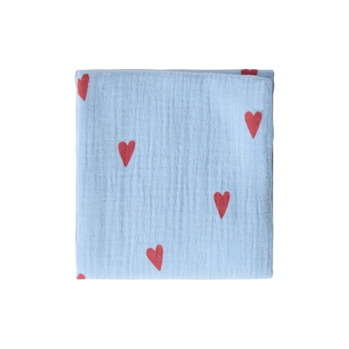 Studio Noos Swaddle Hearts Light Blue 70 x 70